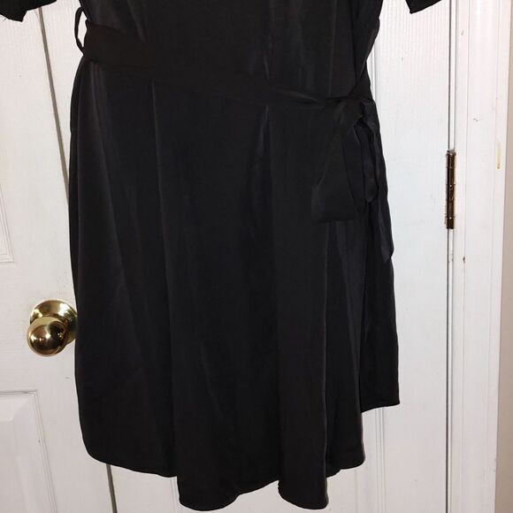 Shein Black Curve dress with sash  ruffle sleeves  Sz 2XL - Picture 2 of 6